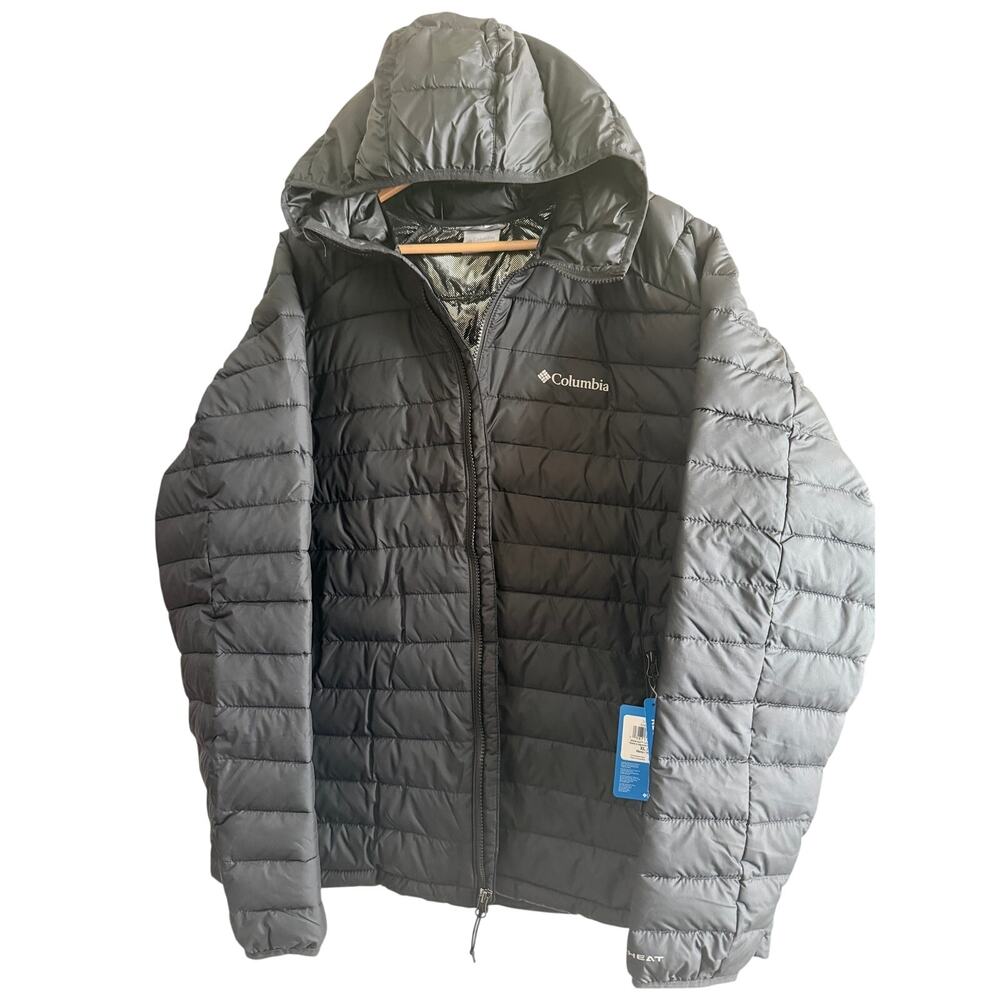 Columbia Hooded Puffer Jacket XL Black Quilted Winter Coat